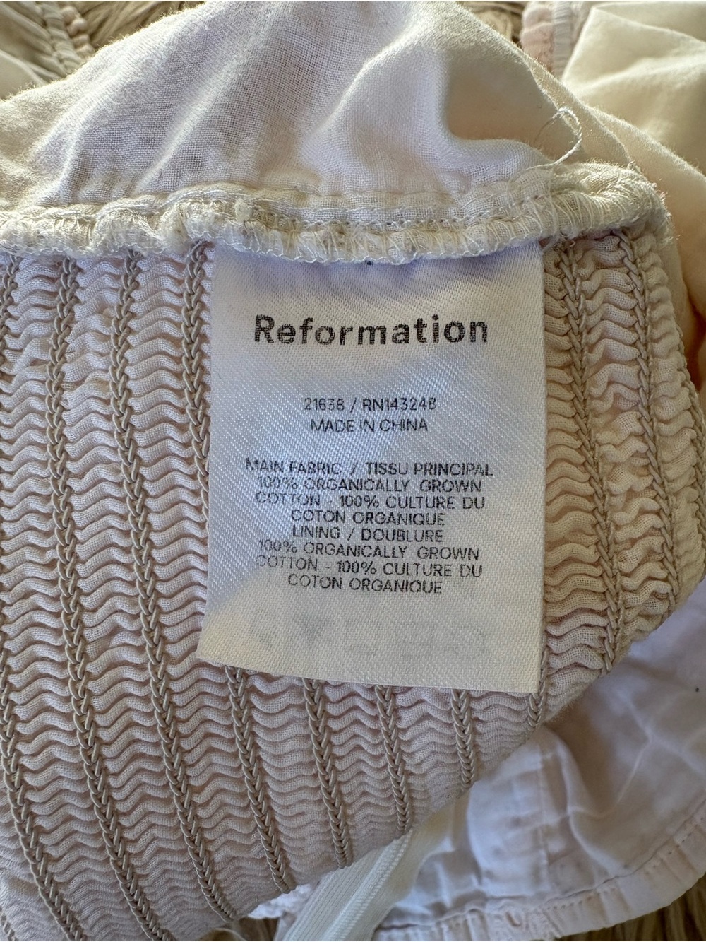 Reformation Cream Isadora Longsleeve Top - Picture 5 of 5